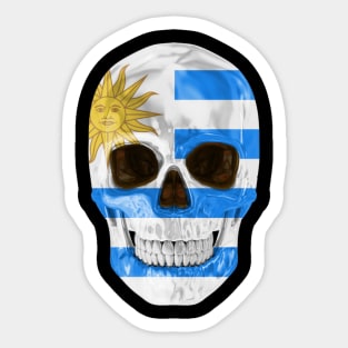 Uruguay Flag Skull - Gift for Uraguyan With Roots From Uruguay Sticker